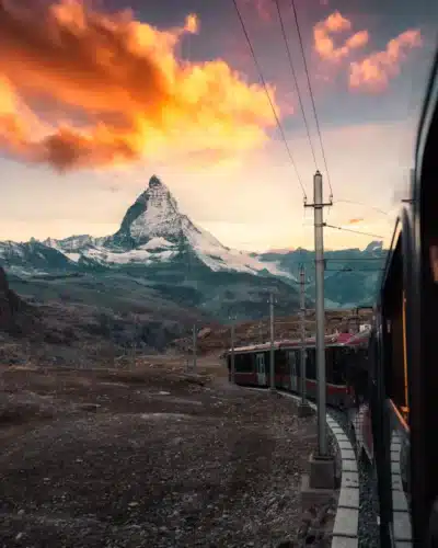 Train en Suisse pour un voyage en Europe