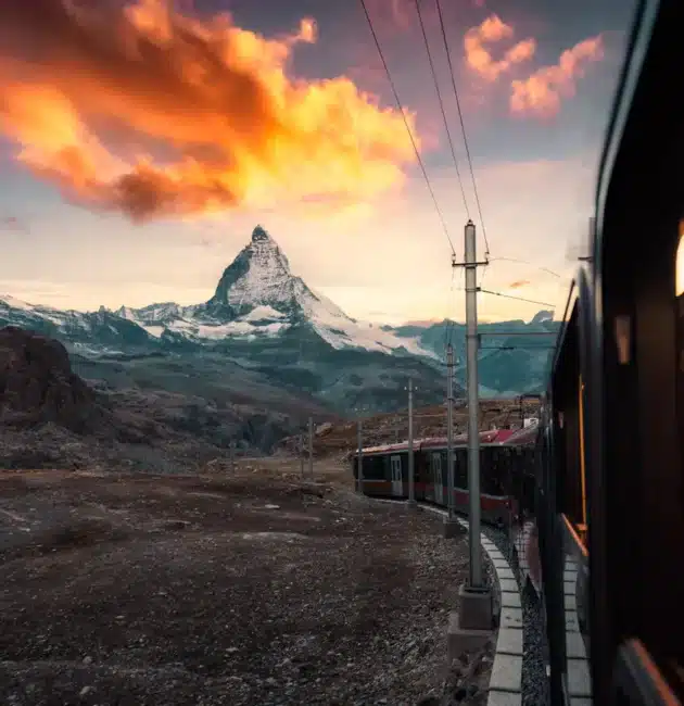 Train en Suisse pour un voyage en Europe