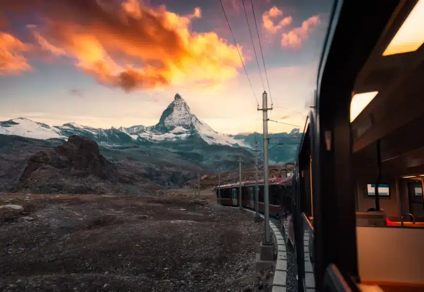 Train en Suisse pour un voyage en Europe