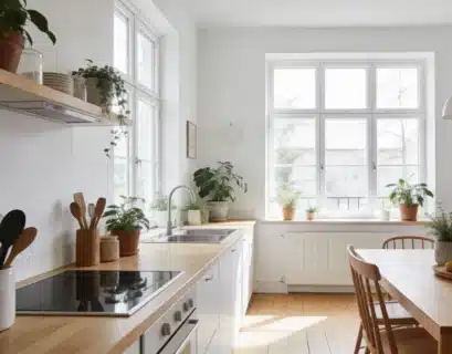 Cuisine importée moderne dans un appartement