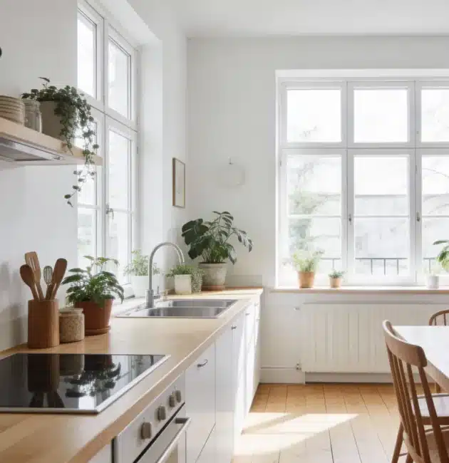 Cuisine importée moderne dans un appartement