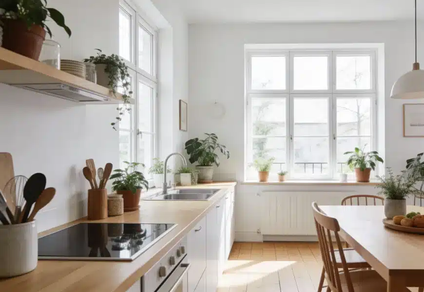 Cuisine importée moderne dans un appartement